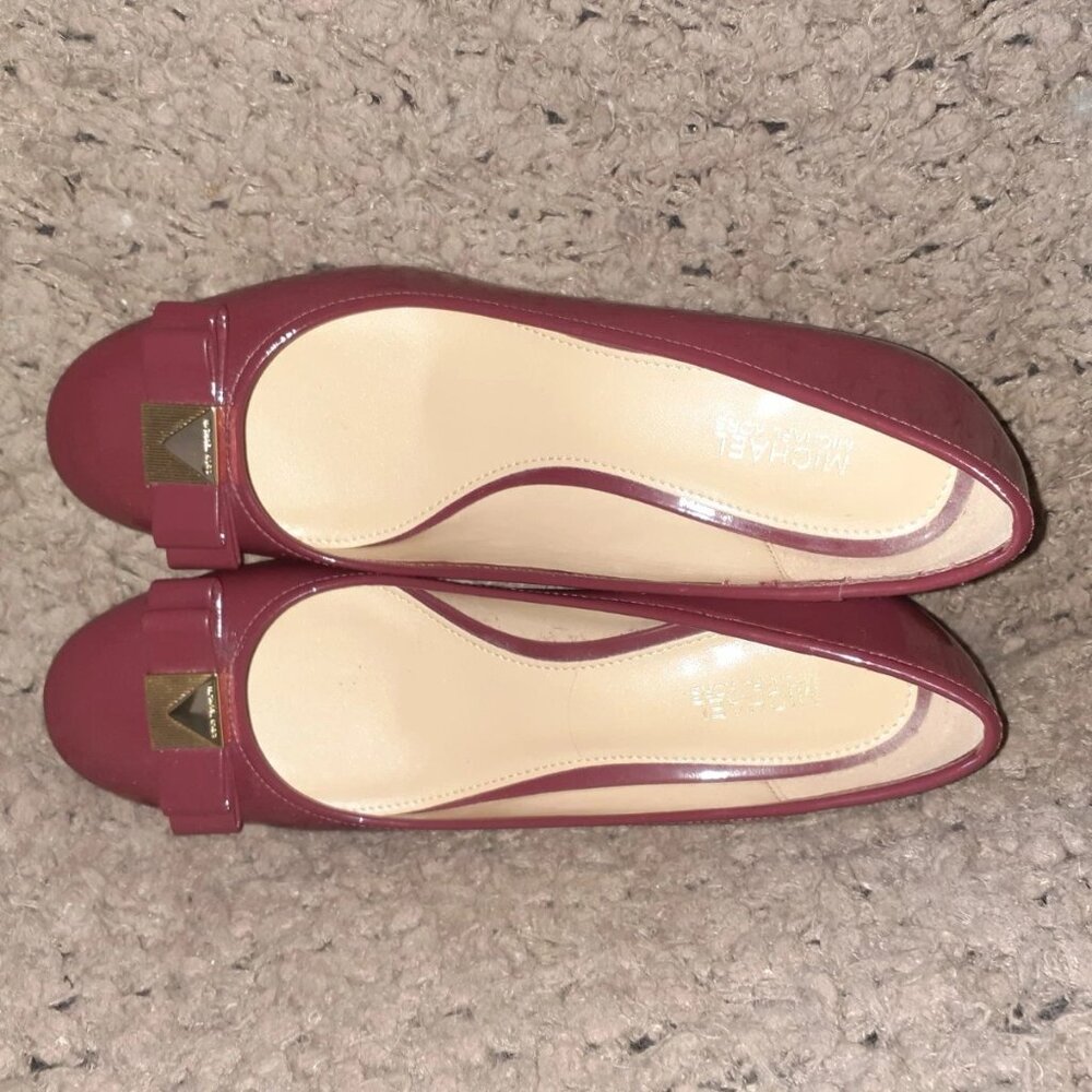 MICHAEL KORS-Caroline-Mulberry Patent Leather Pumps-Mid-Heel-Sz 6.5-Excellent - Picture 6 of 7